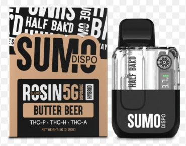 Half Bak'd 5g THCP D8 Live Rosin Sumo Disposable — Half Bak'd cannabis disposable vape