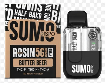 Half Bak'd 5g THCP D8 Live Rosin Sumo Disposable — Half Bak'd cannabis disposable vape