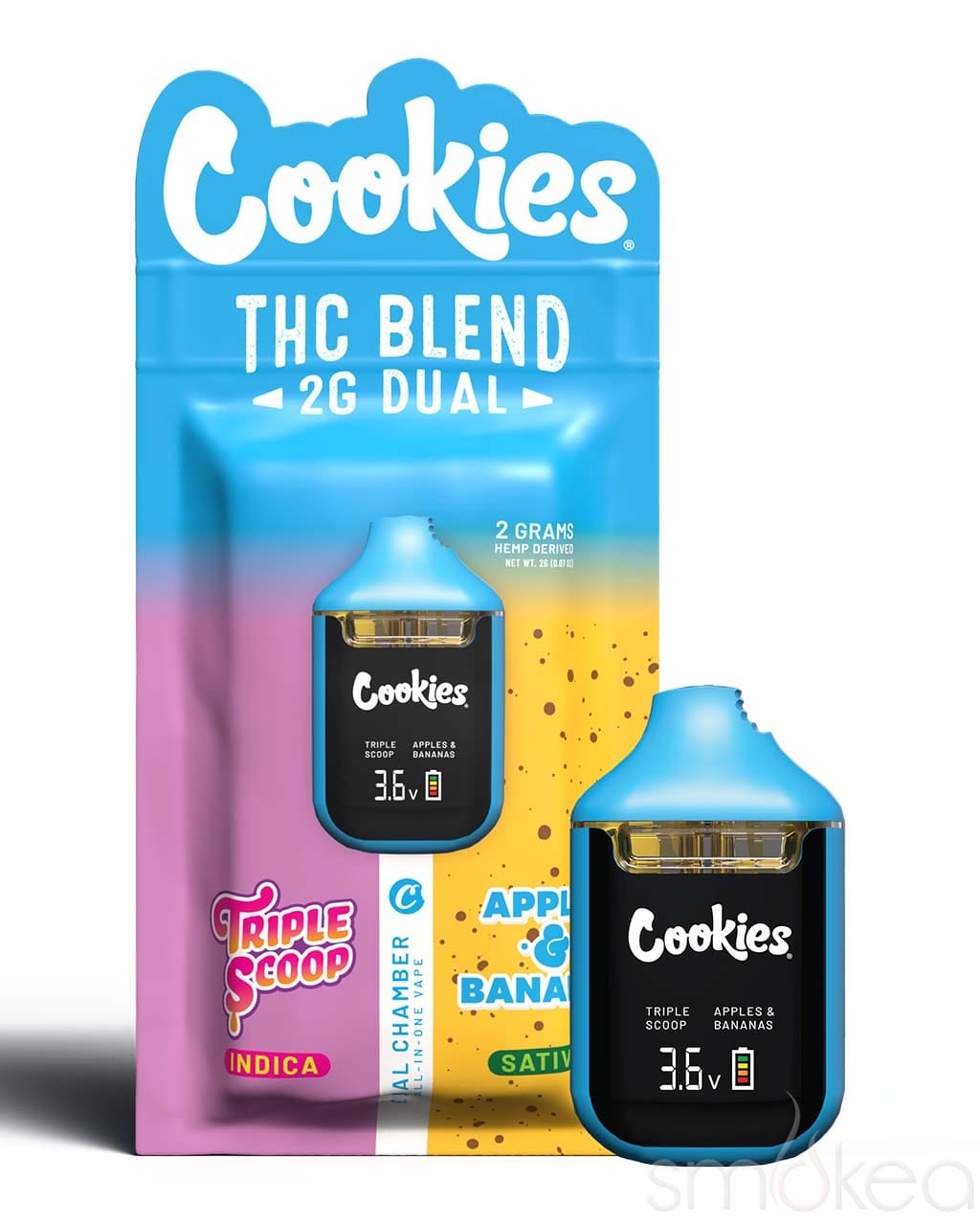 Cookies THC Blend 2G Dual Disposable - Triple Scoop & Apples & Bananas