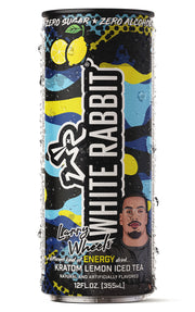 White Rabbit Energy Kratom Seltzer - Larry Wheels Lemon Ice Tea