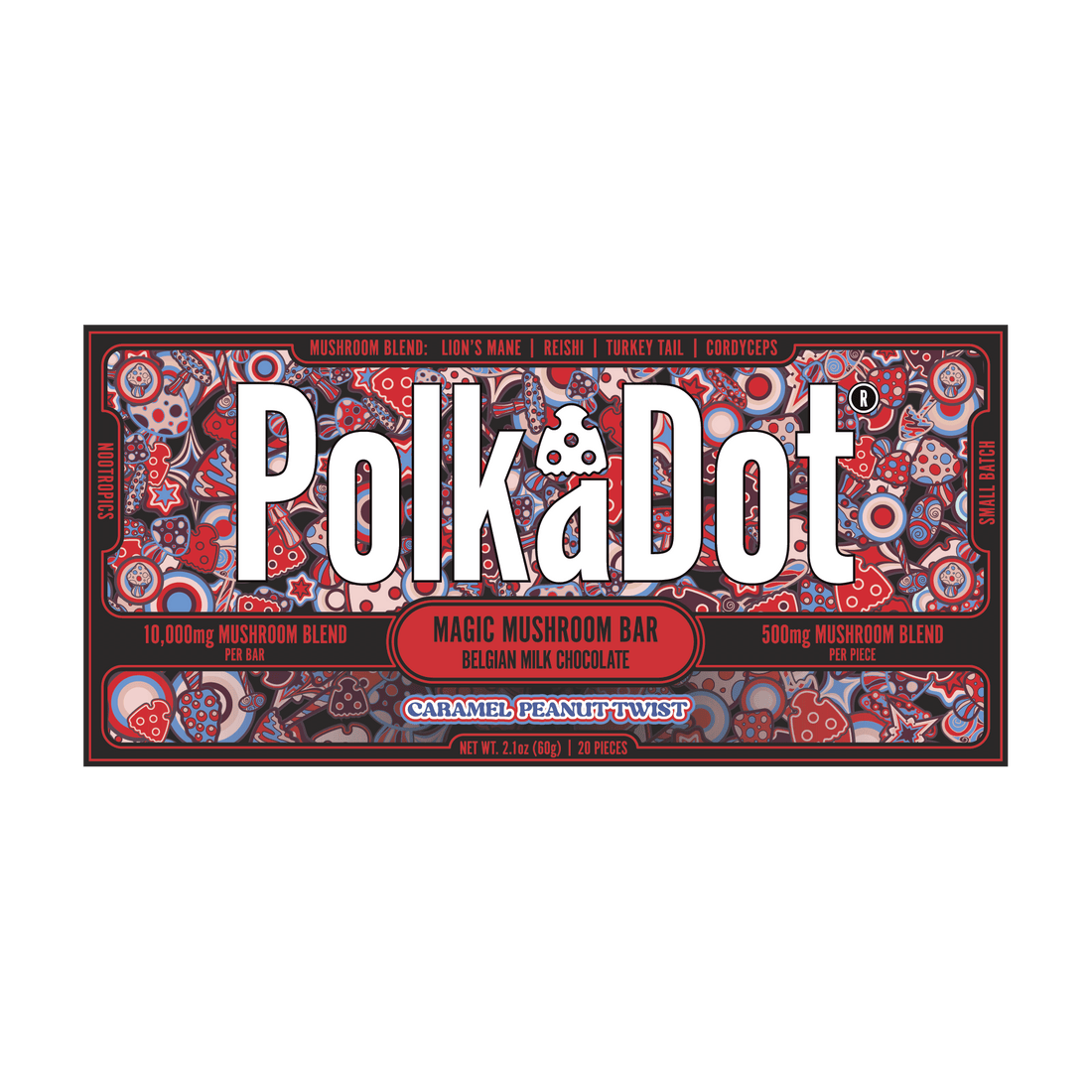 Polkadot Chocolate Bar 2.1oz - Caramel Peanut Twist