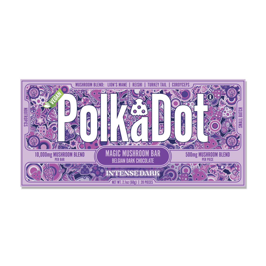 Polkadot Chocolate Bar 2.1oz - Intense Dark