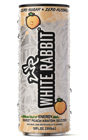 White Rabbit Energy Kratom Seltzer - Sweet Peach