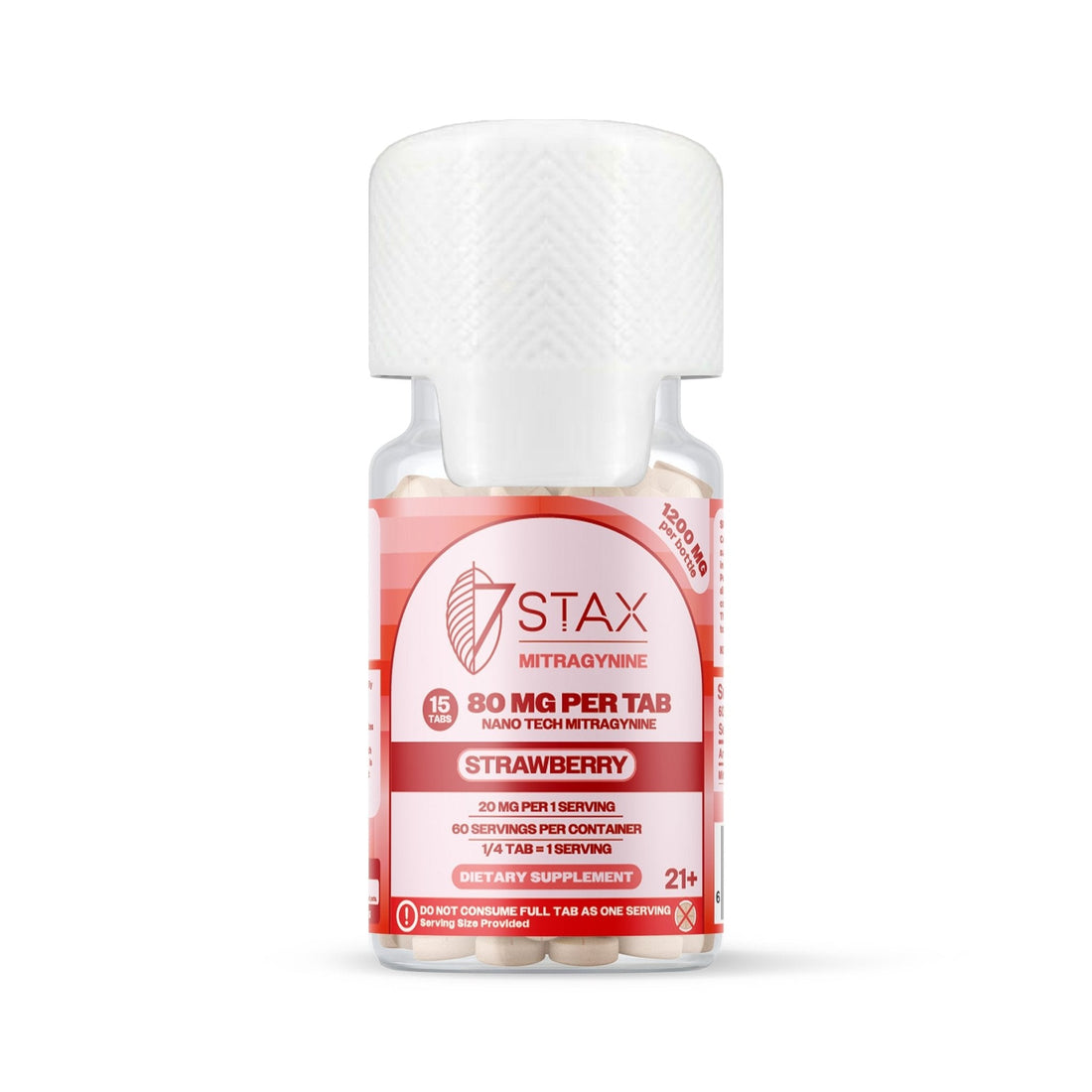 Stax Mitragynine 80mg Tablets 15 Pack - Strawberry