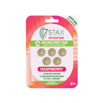 Stax Mitragynine 80mg Tablets 5 Pack - Raspberry