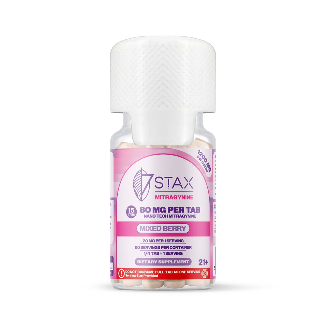 Stax Mitragynine 80mg Tablets 15 Pack - Mixed Berry