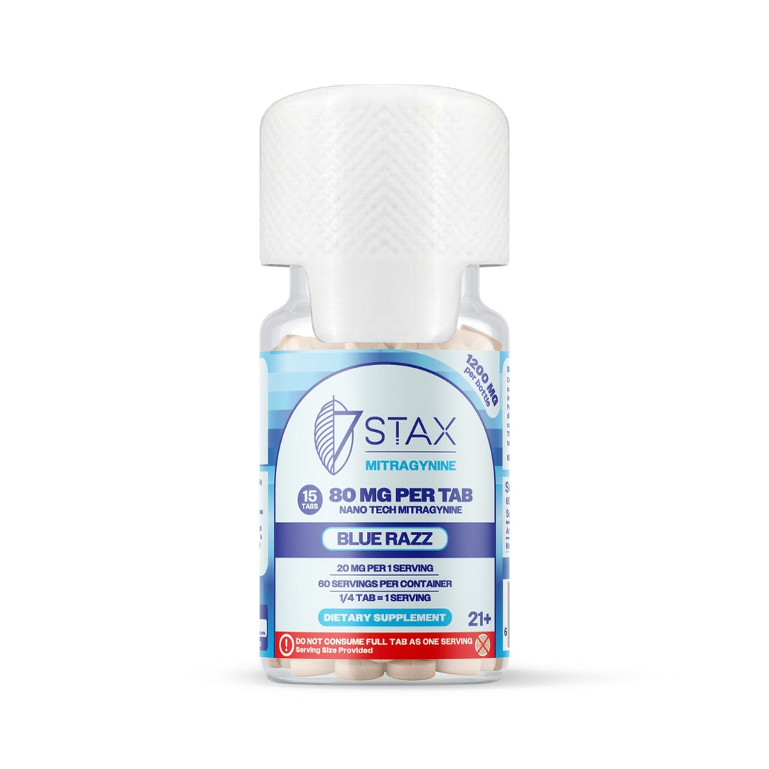 Stax Mitragynine 80mg Tablets 15 Pack - Blue Razz
