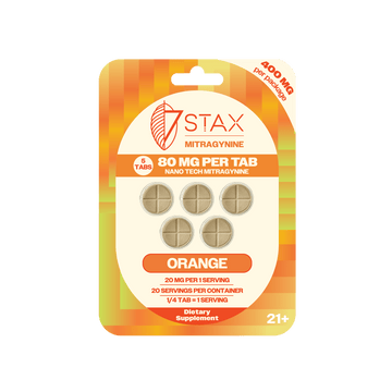 Stax Mitragynine 80mg Tablets 5 Pack - Orange