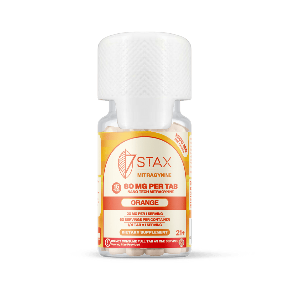 Stax Mitragynine 80mg Tablets 15 Pack - Orange